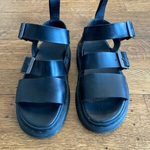 Dr. Martens Gryphon Black Leather Sandals